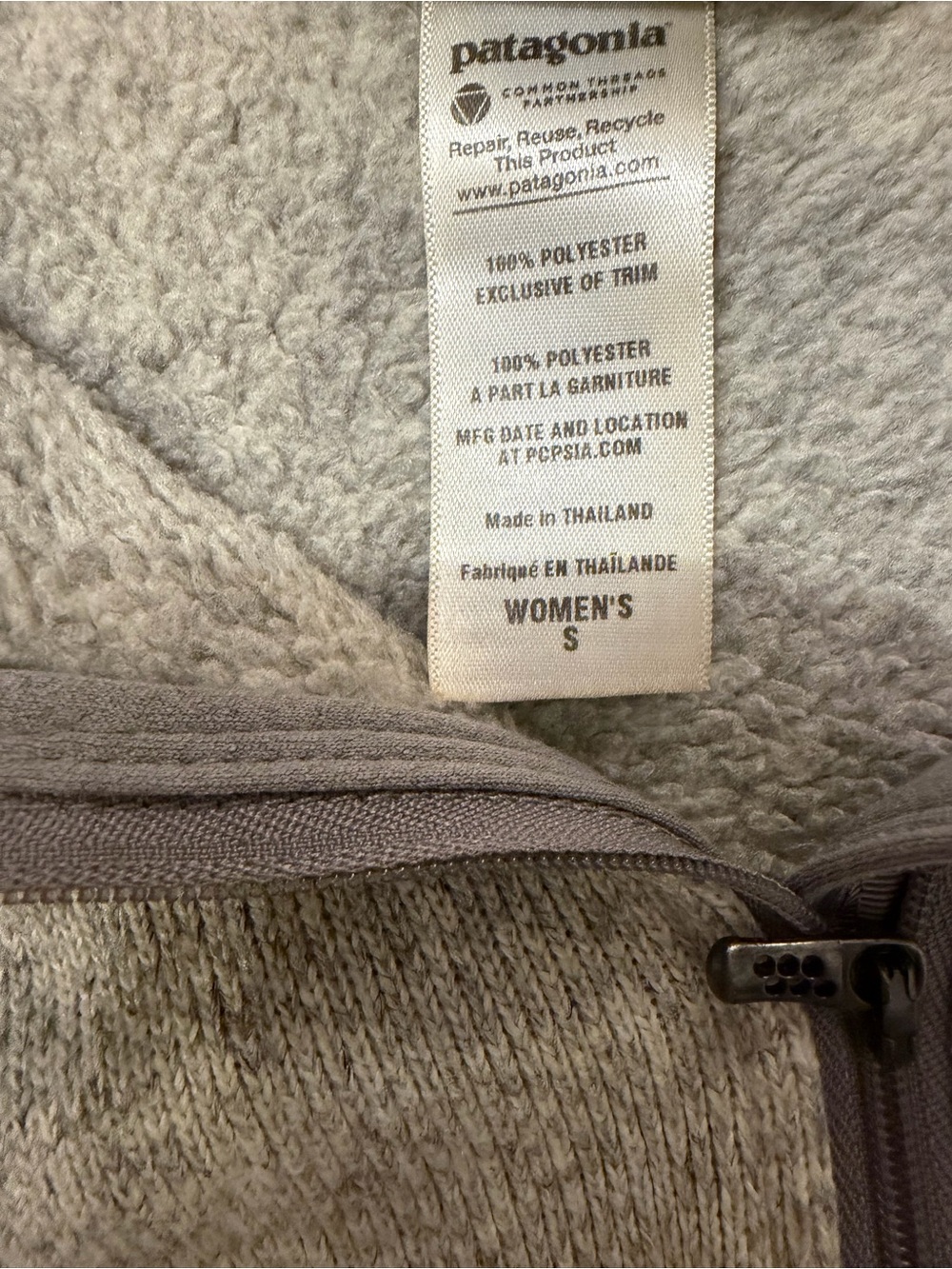 Patagonia Women's Better Sweater 1/4-Zip Fleece - Natural Oatmeal Small - Picture 8 of 10